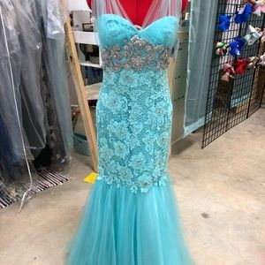 Long blue formal dress